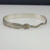 Sterling Silver Snake Bangle With Diamond Eyes