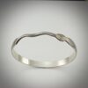 Sterling Silver Snake Bangle With Diamond Eyes