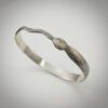 Sterling Silver Snake Bangle With Diamond Eyes