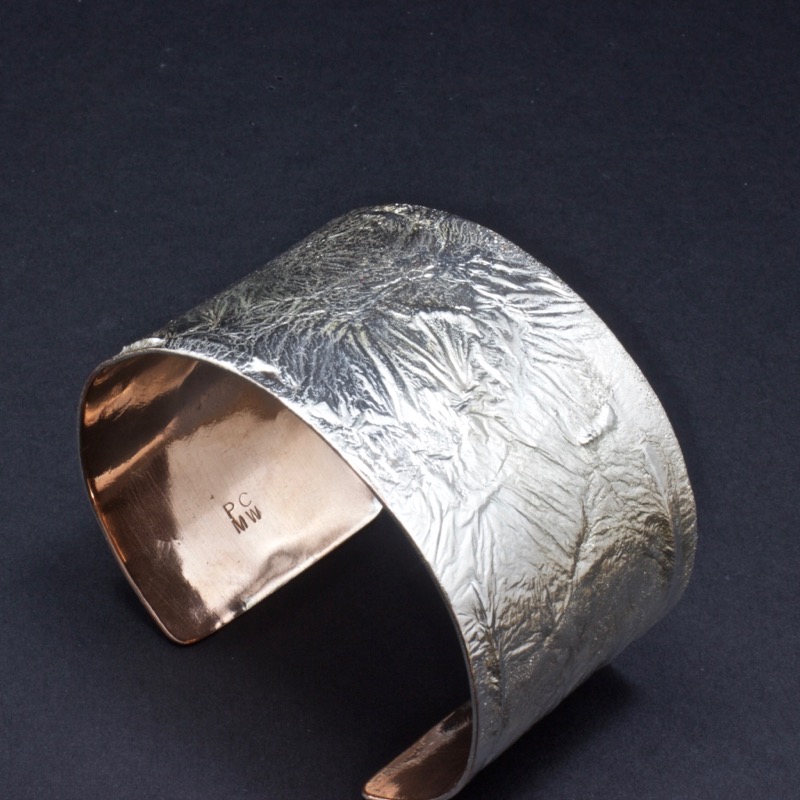 Hammered Cuff Bracelet in Silver